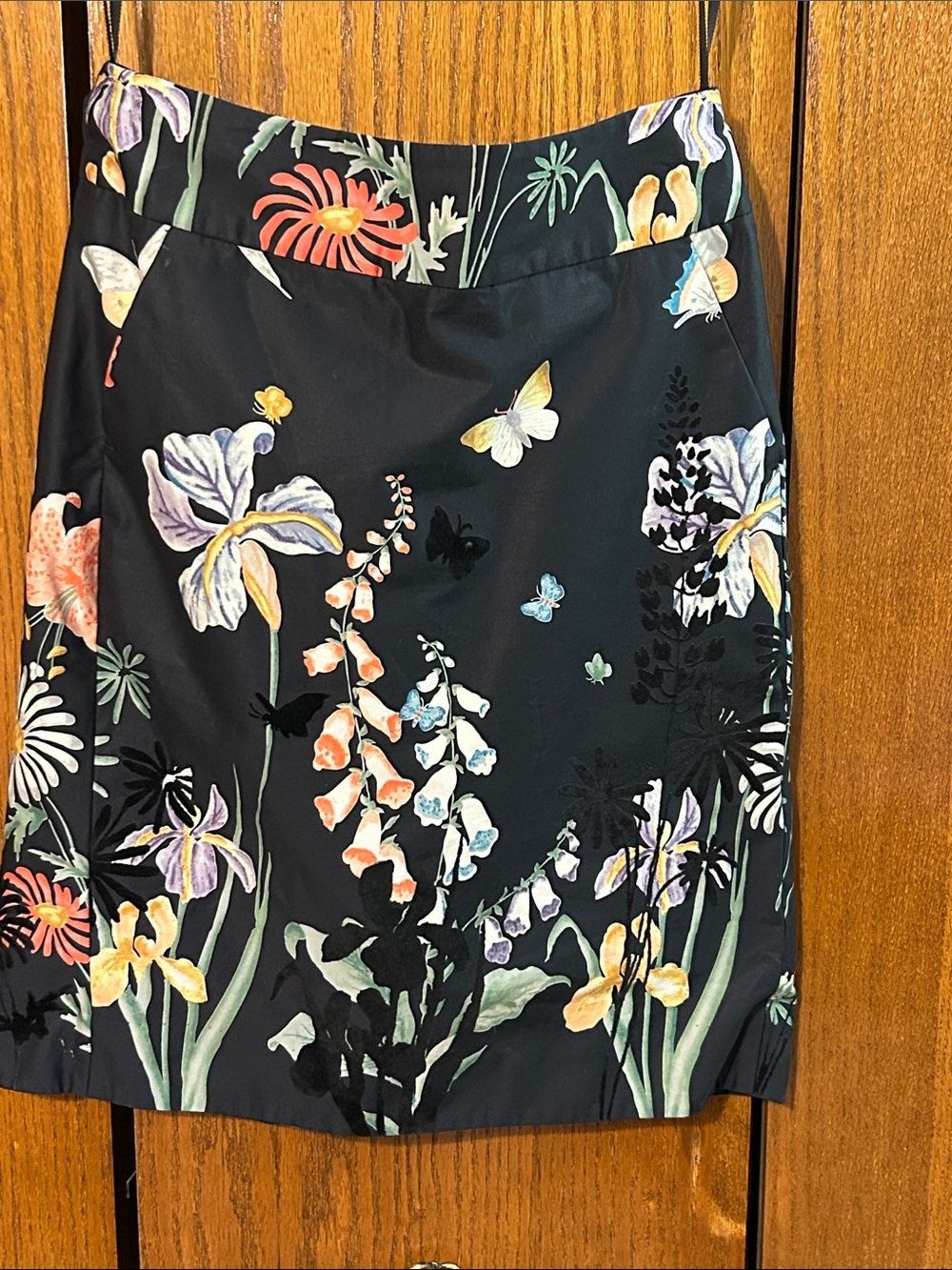 Floral Butterfly  Leifsdottir  Skirt Black Base with Multicolor
